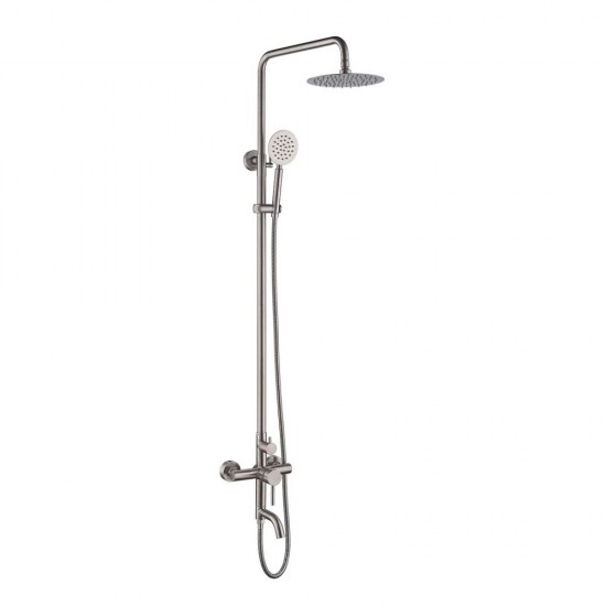 Matte Black Outdoor Shower Fixtures Stainless Steel 3 Function Bathtub Shower Faucet Set Wall Mounted