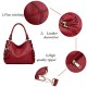 Genuine Leather Top Handle Satchel Handbag Tote Tassel Shoulder Bag Purse Crossbody Bag for Women Red