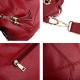 Genuine Leather Top Handle Satchel Handbag Tote Tassel Shoulder Bag Purse Crossbody Bag for Women Red