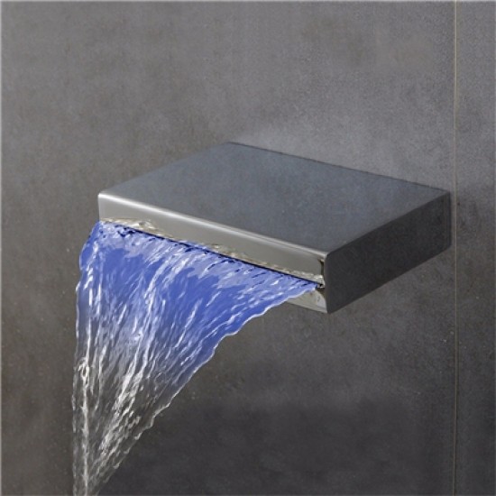 LED Basin Faucet Waterfall Chrome Sink Tap Brick Shape