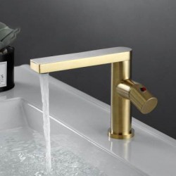 Bathroom Sink Faucet With 360-Degree Swivel Spout Brushed Gold