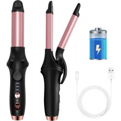 4000mAh 302°F-356°F Cordless Mini Hair Straightener and Curler 2 in 1, Curling Iron USB Rechargeable, Fast Heating up Mini Flat Iron for Short Hair, Portable Travel Curling Iron, Cordless Curling Wand