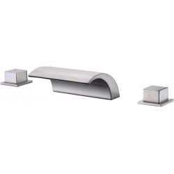 Roman Tub Faucets Brushed Nickel,Waterfall Spout for High Flow Rate,Include Valve and Trim Set