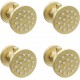 Solid Brass Round Shower Body Spray Adjustable Massage Wall Jet with Shut Off, Flow Can Be Controlled, Brushed Gold Shower Body Sparyer Can Swivel, 4pcs