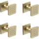 4 Body Spray Jets with Individual Shut-off Solid Brass (Upgrade) Square Shower Sprayer Massage Nozzle Wall Jets, Flow Can Be Controlled, Showerhead Can Swivel Brushed Gold