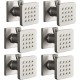 Brushed Gold Shower Jets with On Off Switch Solid Brass Shower Body Sprays 6 Pcs Massage Nozzle Wall Mount Square Body Jets Flow Can Be Controlled, Showerhead Can Swivel