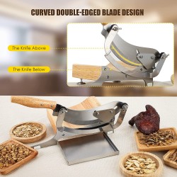 Slicer Manual Radiused Biltong Slicer, with Magnetic Stainless Steel Tray, for Chinese Herbs, Biltong, Beef Jerky, Hard Fruits and Vegetables, Nougat