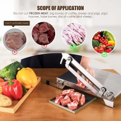 Manual Ribs Meat Chopper Slicer Stainless Steel Hard Bone Cutter Beef Mutton Household Vegetable Food Slicer Slicing Machine for Home Cooking