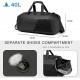 Gym Sports Bag for Men, 40L Waterproof Gym Duffle Bag with Shoes Compartment and Wet Pocket Black