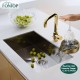 Glass Rinser for Kitchen Sink, Cup Washer with 360° Rotating Jet, Faucet Bottle Washer Cup Cleaner Sink Attachment for Home Bar Countertop Brushed Gold