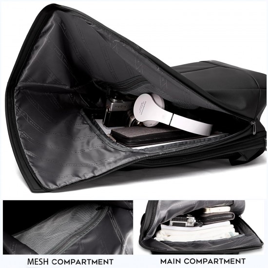 Travel Backpack, Smart Business Backpacks, Men's Fashion Roll-top Backpack Fits for 15.6 Inch Laptop