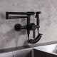 Pot Filler Faucet with 360 Rotating Nozzle, Modern Retractable Wall-Mounted Kitchen Faucet Single Handle Swing Arm Kitchen Sink Faucet (Brushed Nickel)