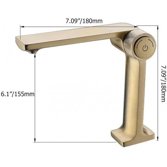 Brushed Gold Bathroom Sink Faucet Single Handle Single Hole Bathroom Faucet Solid Brass Basin Mixer Tap (Brushed Gold)