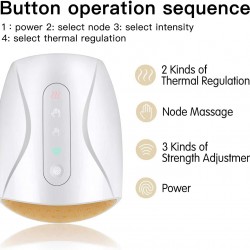 Electric Hand Massager with Heat,Cordless Acupressure Massager with Air Pressure Compress for Palm Finger Numbness Fatigue Soreness Relief White+Brown