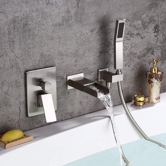Brushed Nickel SUS 304  Faucet Spout Filler for Bathtub Shower Mixer Tub Spout 