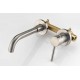 Brushed Gold Bathroom Faucet Brass Wall Mount Faucet Single Handle with Rough in Valve