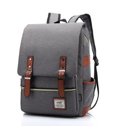 Slim Laptop Backpack with USB Charging Port,Vintage Tear Resistant Business Bag for Travel, College, School, Casual Daypacks for Men,Women, Fits up to 15.6Inch Macbook in Grey