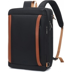 3 in 1 Convertible 17.3 Inches Laptop Bag Water-resistant Messenger Bag Shoulder Bag Backpack Multi-functional Briefcase for Men Women Work Travel Business Large Capacity Black