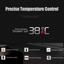 Bathroom Thermostatic Shower Mixer Wall Mount Hot Cold Water Showering Faucet Temperature Control Valve