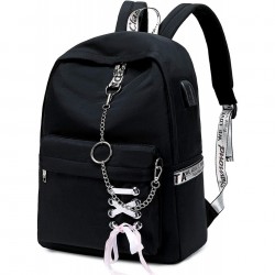Fashion Backpack Purse for Women Cute School Bag for Girl Black
