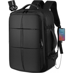Travel Business Backpack for Men & Women with USB Charging Port, Laptop Backpack, Water Resistant Anti Theft School College Computer Back Pack Bag Fits Up to 15.6 Inch Notebook Black