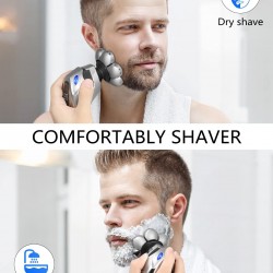 Head Shaver - 7D 5-in-1 Head Shavers for Bald Men with Nose Hair Sideburns Trimmer, Freedom Grooming Floating Head Razors for Bald Men Waterproof Wet & Dry, LED Display, Cordless, Rechargeable