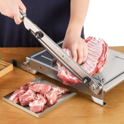 Manual Ribs Meat Chopper Slicer 2 BLADES Stainless Steel