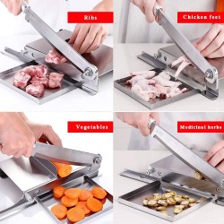 Manual Meat Cutter Biltong Slicer Rib Chicken Cutting Machine Chinese Medicine Beef Jerky Slicer Stainless Steel Hand Herbal Shaver for Fruit Vegetables Salami Ham