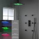 Jet Shower System Oil Rubbed Bronze, 12Inch Overhead Ceiling Rainfall Full Body Spray Thermostatic Shower Faucet