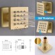 Bathroom Thermostatic LED 16 Inch Ceiling Rainfall Shower System With 6 PCS Body Jets Mixer Set Brushed Gold