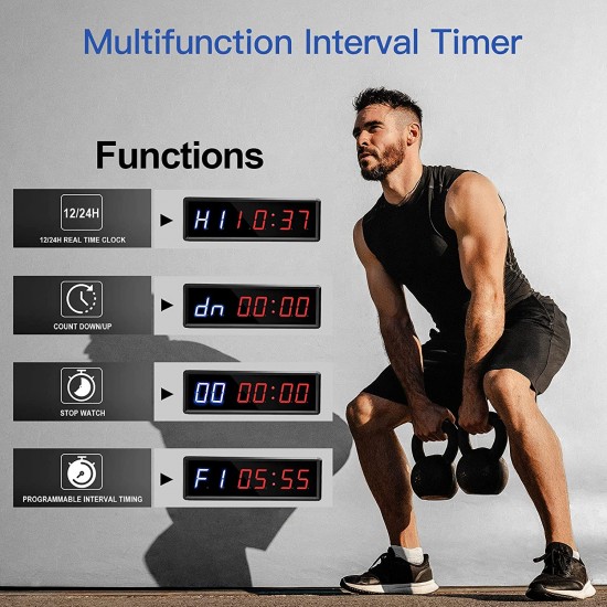 LED Interval Timer Count Down/Up Clock Stopwatch with Remote for Home Gym Fitness