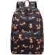 Backpack for Women Cute School Backpack for Girls Waterproof Retro Colorful Printed Trendy Dark Blue Fox