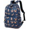 Backpack for Women Cute School Backpack for Girls Waterproof Retro Colorful Printed Trendy Dark Blue Fox
