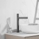 Waterfall Spout Single Handle Tall Bathroom Vessel Sink Faucet Contemporary Solid Brass in Matte Black