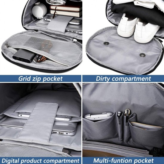 Travel Laptop Backpack, Laptop Bookbag Outdoor Travel Anti-Theft Backpack, College Bookbag Camping Backpack for Men Black