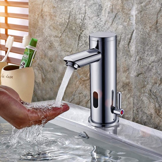 Bathroom Faucet Gold Automatic Electronic Mixer Sensor Touchless Hands Free Taps