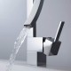 Modern Creative Design Single Lever Handle 1-Hole Bathroom Sink Faucet with Waterfall Spout ,Chrome