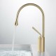 Bathroom Vessel Sink Faucet High Arc Single Handle 1-Hole Solid Brass Lavatory Vanity Sink Faucet,Brushed Gold
