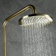Brushed Gold Solid Brass Bathroom Shower Set 10" Rainfall Shower Head Faucet