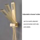 Bathroom Body Brass Brushed Gold 12 Inch Ceiling Rainfall Shower System Body Jet Mixer Set