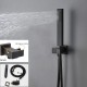 Bathroom Square 12 Inch Ceiling Rainfall Shower Faucet System With 6 PCS Body Jets Oil Rubbed Bronze