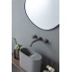 Double Handle Bathroom Faucet, Wall Mount Bathroom Sink Faucet and Rough in Valve Included Brushed Dark Grey