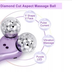 4D Microcurrent Face Massager Roller, Electric Face Lift Beauty Facial Roller Body Massage for Anti Aging Wrinkles, improve Facial Contour (Purple)