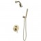 Brushed Gold Shower Faucet Set Wall Mount Rainfall Shower Tap W/Embedded Valve