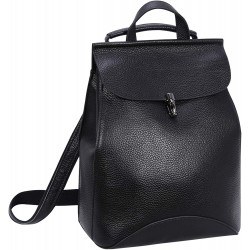 Leather Backpack Casual Backpacks Daypack for Womens and Ladies (Black)