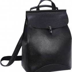 Leather Backpack Casual Backpacks Daypack for Womens and Ladies (Black)