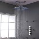20 Inch Large Rain Shower System with Body Spray, LED Rain Showerhead Faucet with Handheld Combo Set, Flow Adjustable, Can Use All Functions At Once,Black