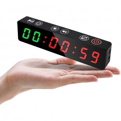 Gym Timer, Portable Interval Timer with Rechargeable and Built-in Magnetic Spine, LED Fitness Timer