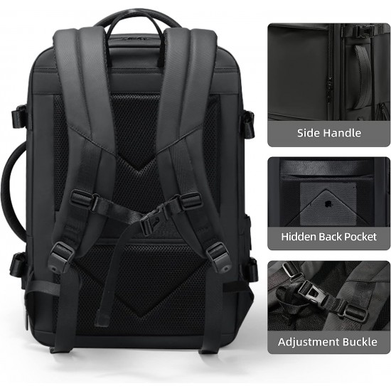 Travel Backpack for Men, 17.3” Expandable Large 40L Business Laptop Backpack with USB Port Airline Approved, Working Daily Traveling Suitcase