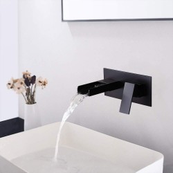 Wall Mounted Bathroom Sink Faucet, Single Handle Bathroom Faucets, Use for Vessel or Basin Sinks, Premium Matte Black Finish